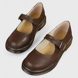Blanca Zapatos Mary Jane Vintage con Correa y Suela de Confort