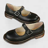 Blanca Zapatos Mary Jane Vintage con Correa y Suela de Confort
