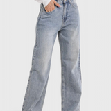 Roxy Jeans Vintage Desgastados de Cintura Alta