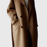 Abrigo Largo de Mezcla de Lana Clara Timeless