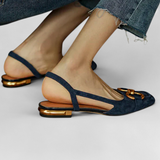 Alma Mocasines Slingback con Punta Cuadrada