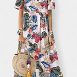 Kareela Vestido Largo Floral de Estilo Relajado