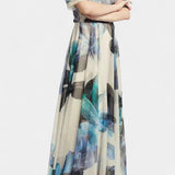 Sanaa Vestido Floral Abstracto de Un Hombro