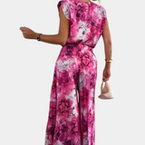 MARIA™ – Conjunto floral con top estructurado y pantalón plisado