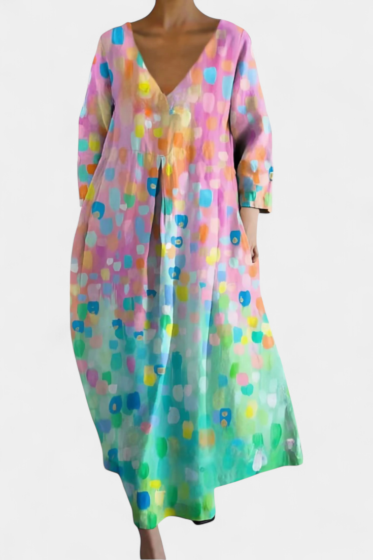 Anne Vestido de Malla con Escote en V