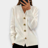 Elena | Cárdigan Elegante con Botones en Forma de Corazón