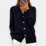 Elena | Cárdigan Elegante con Botones en Forma de Corazón