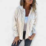 Ella | Chaqueta con capucha de pana con cremallera