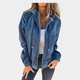 Ella | Chaqueta con capucha de pana con cremallera