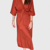 Elsa Vestido Relaxed con Escote en V y Cordones