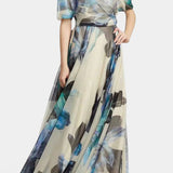 Sanaa Vestido Floral Abstracto de Un Hombro