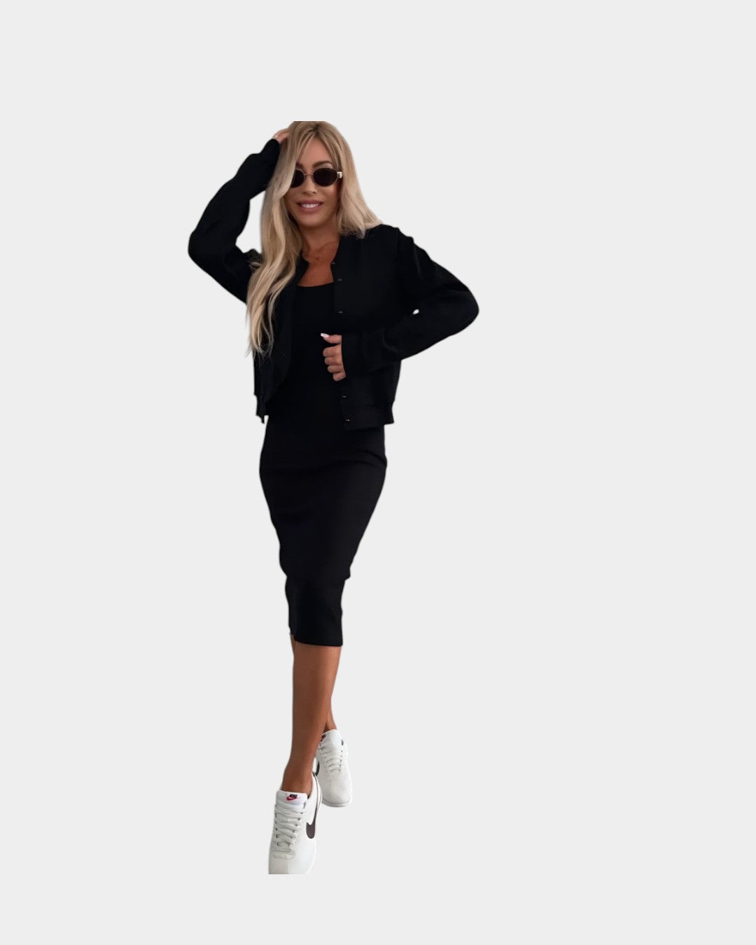 Manon | Conjunto de vestido midi y cárdigan