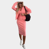 Manon | Conjunto de vestido midi y cárdigan