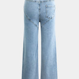 Evian Jeans Ripped Straight-Leg con Rhinestones