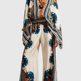 Beatriz Conjunto Floral de Satén al Atardecer