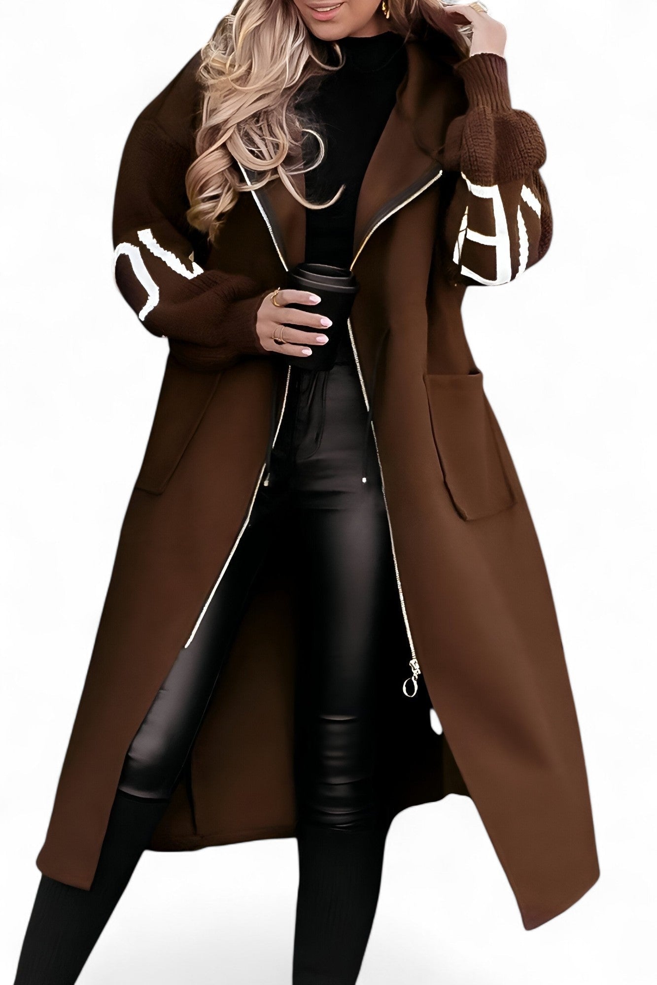 Rosa | Cárdigan-abrigo elegante con capucha