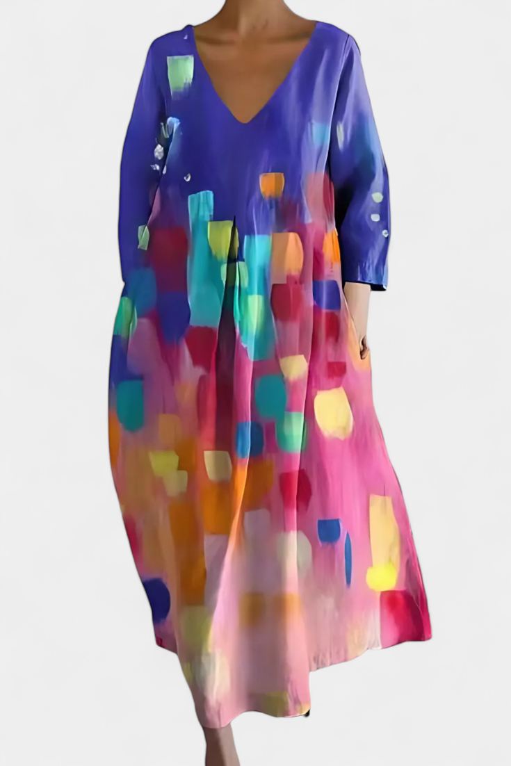 Anne Vestido de Malla con Escote en V