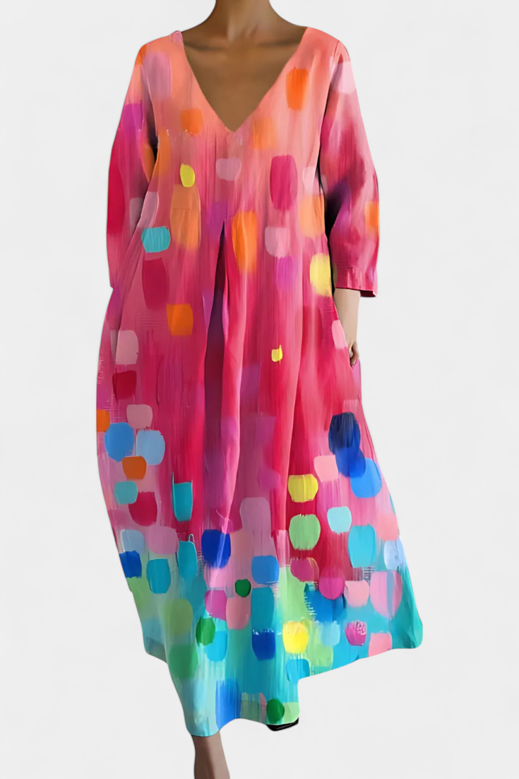 Anne Vestido de Malla con Escote en V