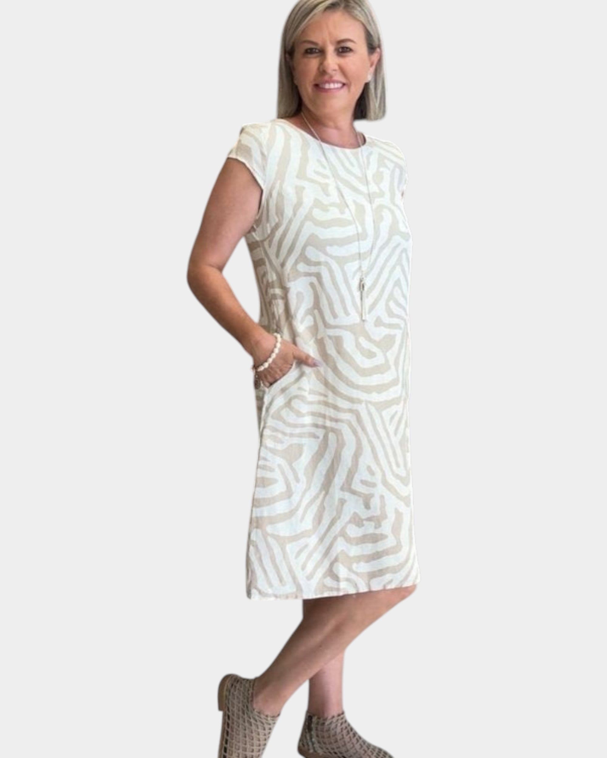 Nelia™ - Vestido de verano con cuello redondo y bonito estampado