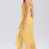 Roxanne Vestido de tirantes sin mangas con volantes