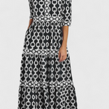 Casilda Vestido Midi con Estampado de Cadenas