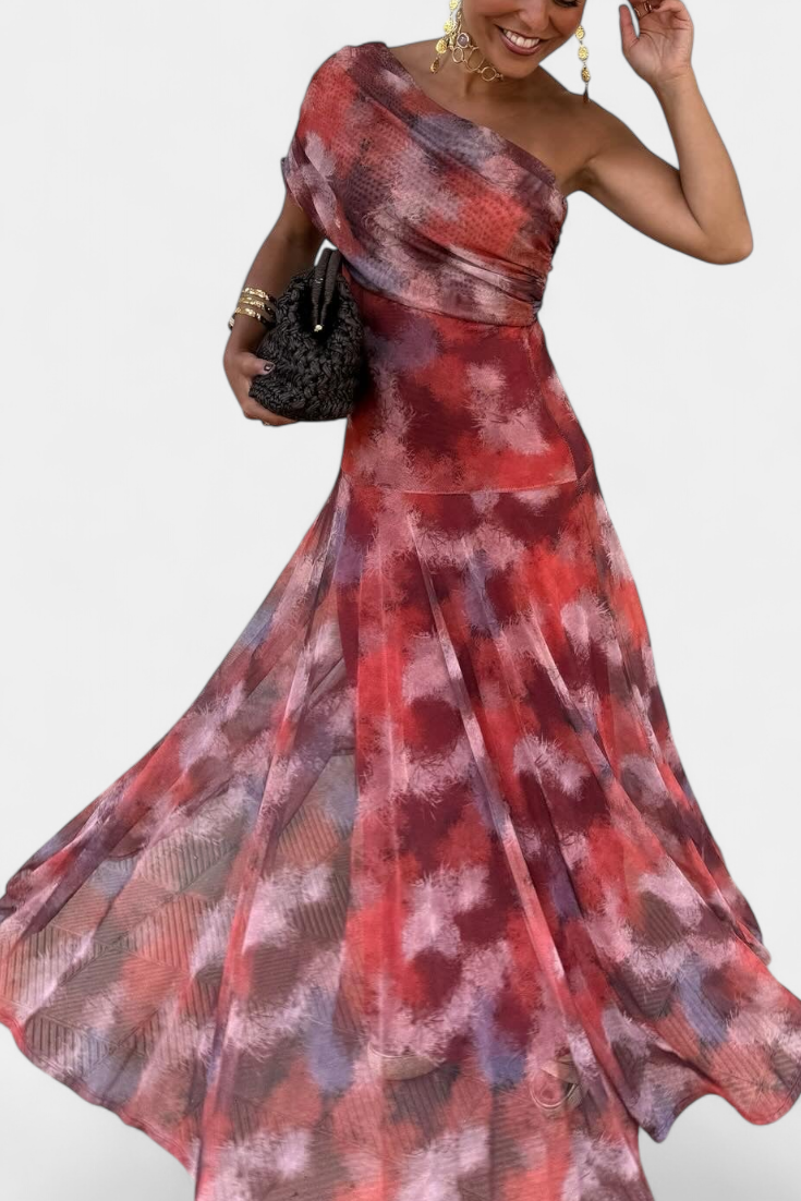 Jessamy Vestido Maxi Tie-Dye de Un Hombro