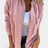 Lorca Chaqueta de Corduroy con Capucha y Cremallera