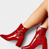 Vivi Botas Rojas con Tacón Grueso