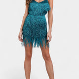 Adena Vestido Mini de Plumas