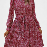 Evabeth Vestido Midi Plisado de Leopardo