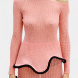 Stormi Conjunto de Falda de Punto con Bordes Volantes