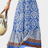 Ethel Falda Maxi Estampada con Volante