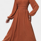 Faela Vestido Midi de Oficina con Lunares Suizos