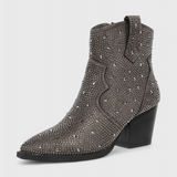 Berenice Botas Elegantes con Patchwork y Cremallera Lateral