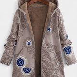 April Abrigo Floral de Invierno con Capucha