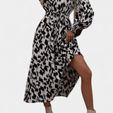 Nerin Vestido A-Line de Leopardo con Cintura Ajustable