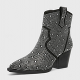 Berenice Botas Elegantes con Patchwork y Cremallera Lateral