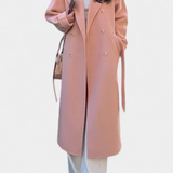 Nadiana Trench Largo con Diseño Atemporal