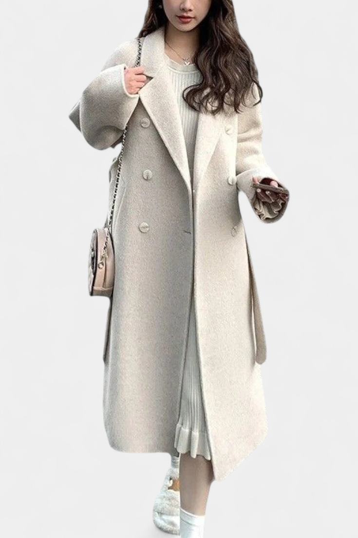 Nadiana Trench Largo con Diseño Atemporal