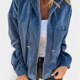 Lorca Chaqueta de Corduroy con Capucha y Cremallera