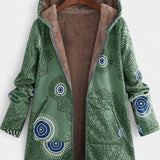 April Abrigo Floral de Invierno con Capucha