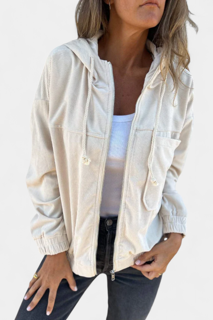 Lorca Chaqueta de Corduroy con Capucha y Cremallera