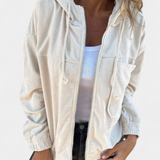 Lorca Chaqueta de Corduroy con Capucha y Cremallera