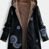 April Abrigo Floral de Invierno con Capucha