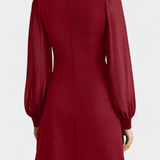 Jacequeline Vestido A-Line con Botones y Cuello Redondo