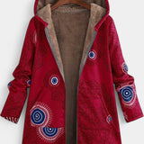 April Abrigo Floral de Invierno con Capucha