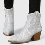 Berenice Botas Elegantes con Patchwork y Cremallera Lateral