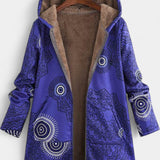 April Abrigo Floral de Invierno con Capucha