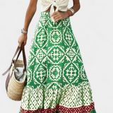 Ethel Falda Maxi Estampada con Volante