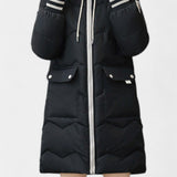 Belle Abrigo de Invierno con Cremallera y Capucha